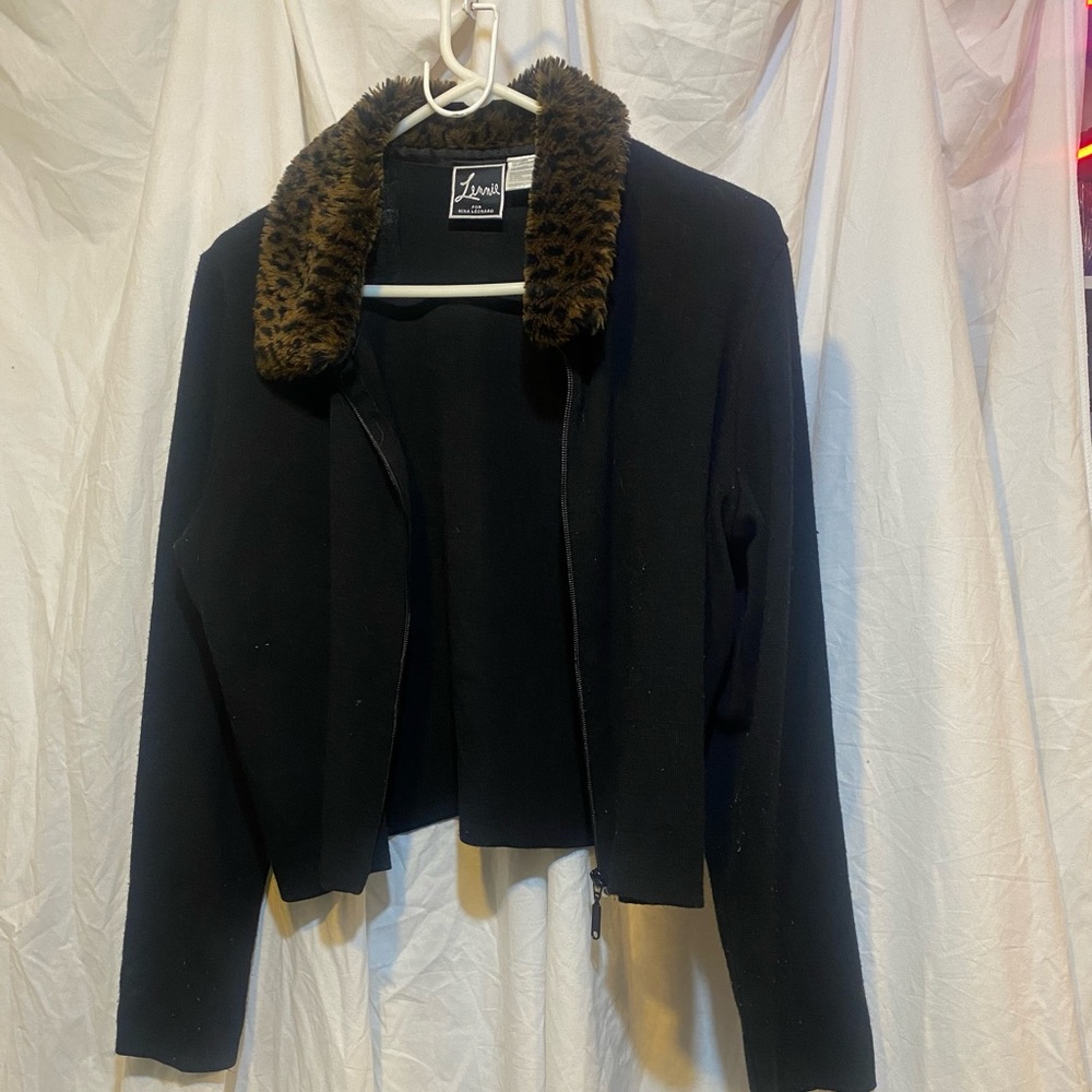 Lennie for Nina Leonard zip up sweater jacket size small